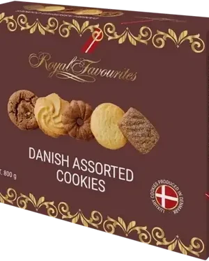 Royal Favourites Danish Assorted Cookies 800g (Brown Box)