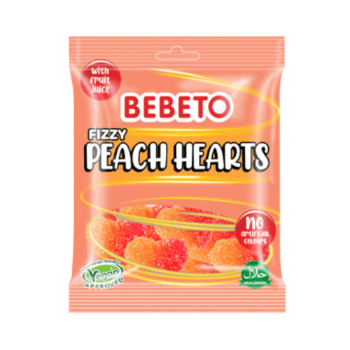 Bebeto Fizzy Peach Hearts 150g