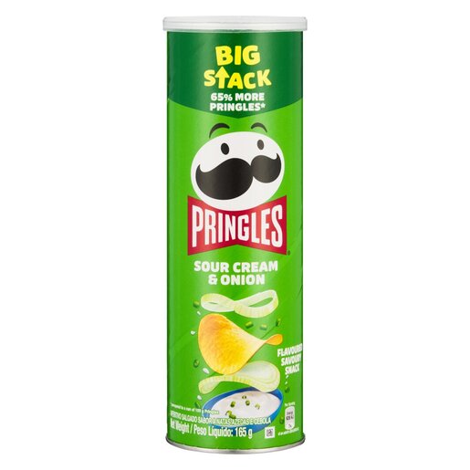 Pringles Sour Cream & Onion Potato Chips 165g Big Stack