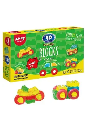 Amos 4D Gummy Blocks - Carkit- 100g
