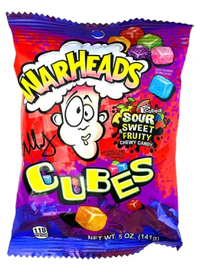 Warheads Sour Chewy Cubes 141g Bag