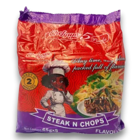 Chef Yum Instant Noodles 5 Pack x 65g - Steak & Chops