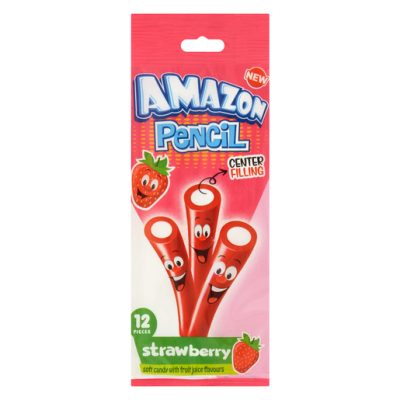Amazon Strawberry Pencil Candy 80g – Tasko Sweets
