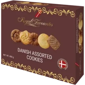 Royal Favourites Danish Assorted Cookies 800g (Brown Box)