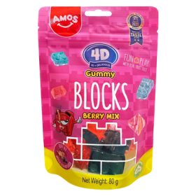 Amos 4D Gummy Blocks Berry Mix 80g