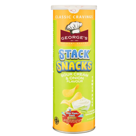 George's Stack Snacks 100g - Sour Cream & Onion